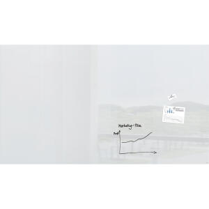 SIGEL GL235 Glas-Whiteboard Artverum - super-weiß - 240 x 120 x 1,80 cm - polierte Ecken - Sicherheitsglas (ESG), Stahl - GS-geprüft