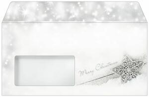 Weihnachts-Umschlag - Stern - grau DIN lang - 50 Umschläge
