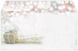 SIGEL DU135 Weihnachts-Umschlag - Geschenk - grau - gummiert - DIN lang - 50 Umschläge