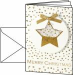 SIGEL DS059 Handmade-Weihnachts-Karten - Stern - weiß/gold - A6 - 10 Karten + Umschläge - inkl. Umschläge