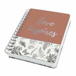 SIGEL JN605 Spiral-Notizbuch Jolie - Botanical Inspiration - punktkariert (Dot-Lineatur) - 120 g/m² - ca. A5 - schwarz/weiß/braun - Hardcover - 240 Seiten - FSC-zertifiziert