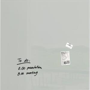 SIGEL GL203 Glas-Whiteboard Artverum - grau - 100 x 100 x 1,80 cm - polierte Ecken - Sicherheitsglas (ESG), Stahl - GS-geprüft