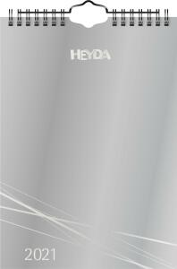 HEYDA 2070428001 Bastelkalender 2021 A5 Chromolux-Deck Blatt Deck Blatt : silberfarben Monatsblätter: schwarz