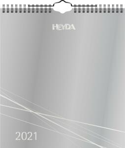 HEYDA 2070448001 Bastelkalender 2021 215 x 24 cm Chromolux-Deck Blatt Deck Blatt : silberfarben Monatsblätter: schwarz
