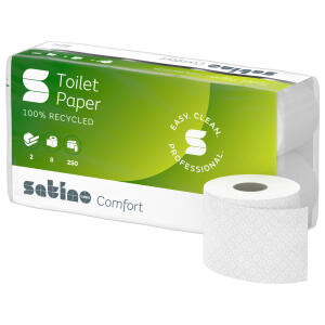 Toilettenpapier 2-lagig 8x250 Blatt 100% Recyceld - *************************************************** - Lieferung nur als volle Palette = 264 Stck. möglich - ***************************************************
