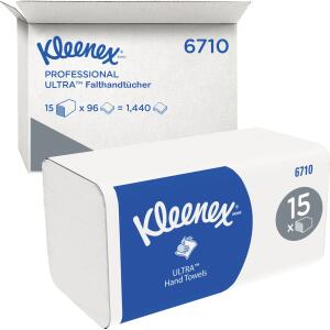 Kleenex Falthandtuch - 3-lagig, weiß, 21,5 x 31,5 cm, 1.440 Blatt