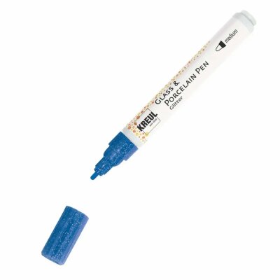 KREUL Glass & Porcelain Pen Glitter medium Blau