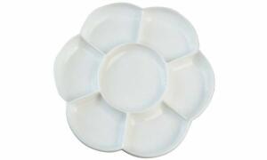 KREUL Kunststoffpalette Blütenform Weiß Ø 17 cm mit 7 Vertiefungen