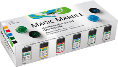 KREUL Magic Marble Marmorierfarben Set Grundfarben 6 x 20 ml