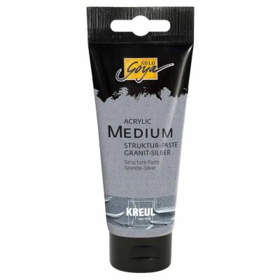 SOLO GOYA Acrylic Medium Struktur-Paste Granit-Silber 100 ml Tube