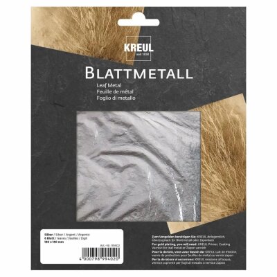KREUL Blattmetall Silber 140 x 140 mm 6 Blatt