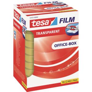 tesa Klebefilm Office Box - transparent, 15 mm x 66 m, 10 Rollen