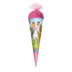 Motiv-Schultüte Bibi & Tina - Pferdefreunde 35cm rund Tüllverschluss