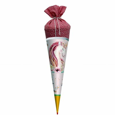 Motiv-Schultüte Lieblingsstück Einhornträume 70cm rund Rot(h)-Spitze