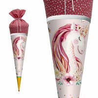 Motiv-Schultüte Lieblingsstück Einhornträume 70cm rund Rot(h)-Spitze