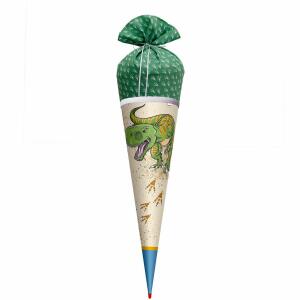 Motiv-Schultüte Lieblingsstück Räuber Reißzahn 70cm rund Rot(h)-Spitze