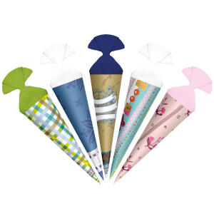 Roth Geschenk-Schultüte, 5er Set "Zum Schulwechsel", 15 cm, rund