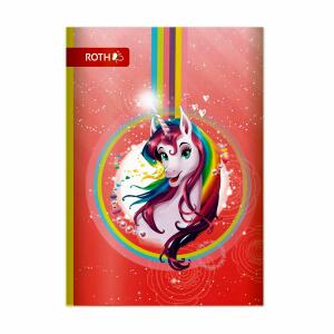 Roth Muttihefte/ Oktavhefte, A6, 64 Seiten liniert, Einhornportrait, passend zu Schultüten- und Hausaufgabenheft-Motiven, Mitteilungsheft, Kritzelheft