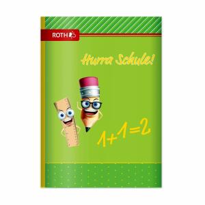 Roth Muttihefte/ Oktavhefte, A6, 64 Seiten liniert, Hurra Schule, passend zu Schultüten- und Hausaufgabenheft-Motiven, Mitteilungsheft, Kritzelheft