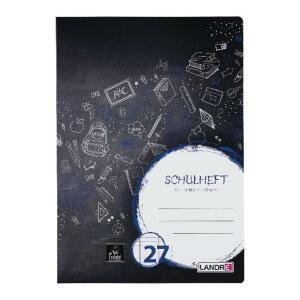LANDRÉ  Schulheft A4, 16 Blatt, 80 g/m², Lineatur 27 (liniert mit Rand links und rechts)