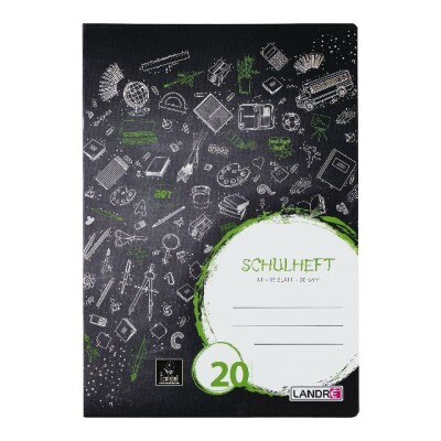 LANDRÉ  Schulheft A4, 16 Blatt, 80 g/m², Lineatur 20 (blanko)