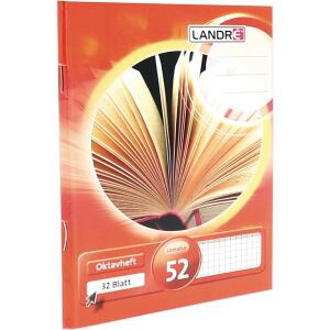 LANDRÉ Oktavheft A6, 32 Blatt, 70 g/m², Lineatur 22 (kariert)