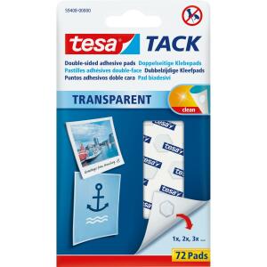 tesa Tack Klebestücke - 72 Pads, ablösbar, transparent