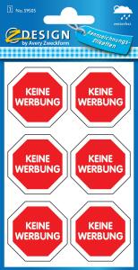 Zweckform Hinweisetiketten Keine Werbung 59505