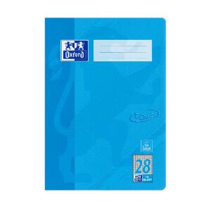 Oxford Touch Schulheft A4 16 Blatt L. 28, Blau, 16 Blatt Optik Paper, abgerundete Ecken