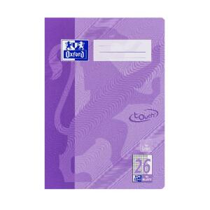 Oxford Touch Schulheft A4 16 Blatt L. 26, Flieder, 16 Blatt Optik Paper, abgerundete Ecken