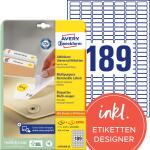 Zweckform L4731REV-25 Universal-Etiketten - 25,4 x 10 mm, weiß, 5.670 Etiketten/30 Blatt, wiederablösbar