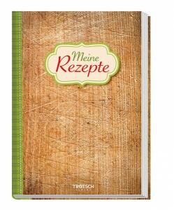 Meine Rezepte Holz A5 120 Seiten mit Register - und bwischbarer Einband