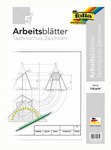 Zeichenpapier A3  120g FOLIA 8203/5  5Bg