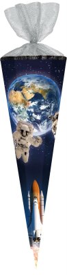 Nestler Schultüte Tüllv. 85 cm 6-eckig Weltraum
