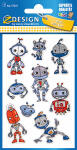 Zweckform Sticker Roboter mit Glitzer 1 Bogen - Z-Design