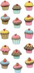 Handmade Stickers Glitzer 3D Muffin