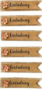 Handmade Stickers Einladung auf Kraft