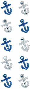 Handmade Stickers Glitter Anker mit Rhinestone