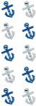 Handmade Stickers Glitter Anker mit Rhinestone