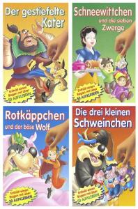 TAUN Sticker Märchenbuch A4 , 8 Seiten + 1 Aufkleberbogen