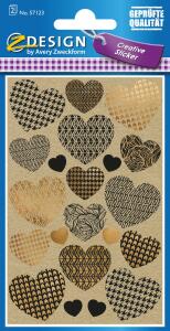 Zweckform Creativ Sticker Papier Herzen 2 Bögen - geprüfte Qualität, Z-Design