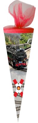 Nestler Schultüte Tüllv. 50 cm rund Dampfeisenbahn