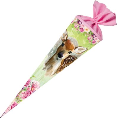 Nestler Schultüte Filzv. 70 cm rund Rehkitz