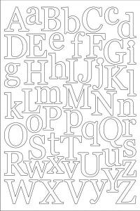 Sticker Alphabet weiß