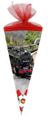 Nestler Schultüte Tüllv. 22 cm rund Dampfeisenbahn