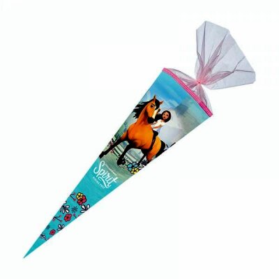 Nestler Schultüte Organza 70 cm rund mit Stoffblumen