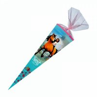 Nestler Schultüte Organza 70 cm rund mit Stoffblumen