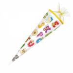 Schultüte ABC 85 cm 6-eckig, Verschluss aus...