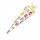 Schultüte ABC 85 cm 6-eckig, Verschluss aus Tüll, Textilborte