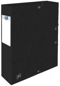 Sammelbox A4 schwarz Rückenbreite 60mm - Oxford TOP FILE+ 3 Einschlagklappen - Kapazität bis zu 400 Blatt